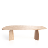 eettafel dolmen in hout visgraat met hout van mobitec cruquius